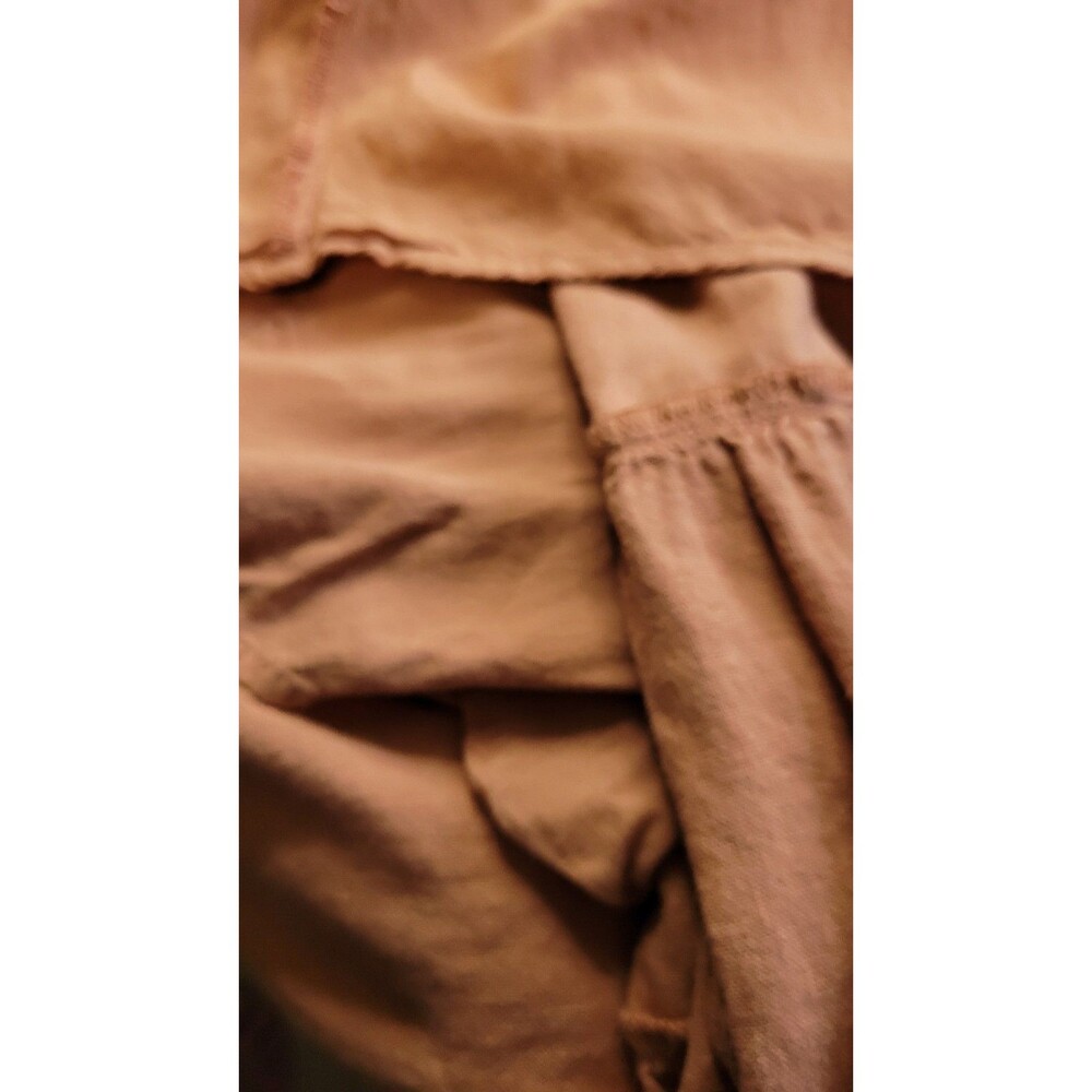 Abercrombie & Fitch Emerson Linen Blend Puff Sleeve Midi Dress Rust M Pockets - Picture 9 of 9